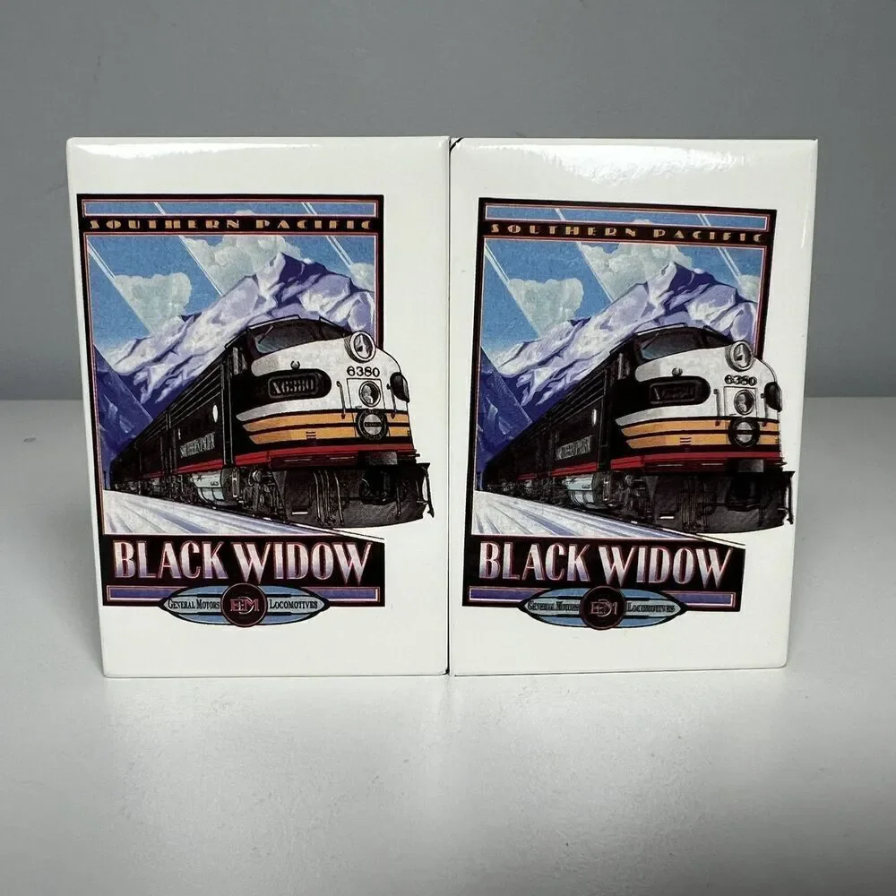 Refrigerator Fridge Magnets Black Widow GE Locomotive Railroad Lot Of 2